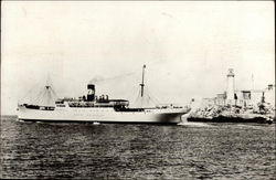 On board a Vaccaro Line steamer Postcard