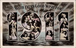 With every good wish for 1911 Postcard