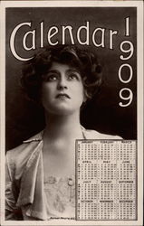 Calendar 1909 - Young Woman in Period Dress Calendar 1909 - Young Woman in Period Dress