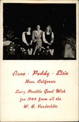 Anne, Paddy, Elsie Postcard