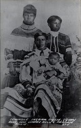 Seminole Igram Billie, squaw Ruby, sons Jimmie Billie & Frankie Billie Postcard