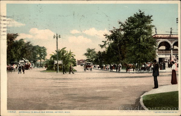 Approach to Belle Isle Bridge Detroit Michigan