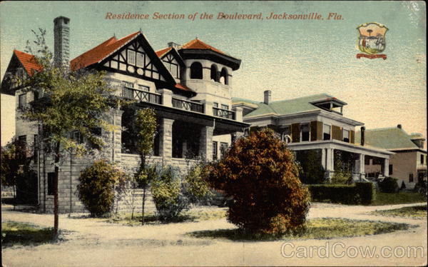 Residence Section of the Boulevard, Jacksonville, Fla Florida