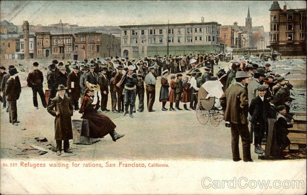 Refugees Waiting For Rations San Francisco California