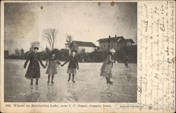 Winter on Manhattan Lake, near I.C. Depot Coggon, IA