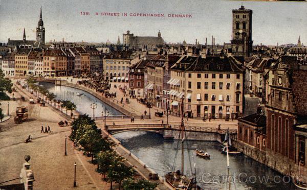 A street in Copenhagen, Denmark - the Danish Capital