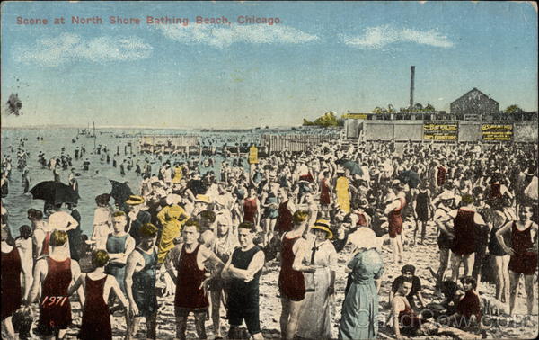 Scene at North Shore Bathing Beach Chicago Illinois