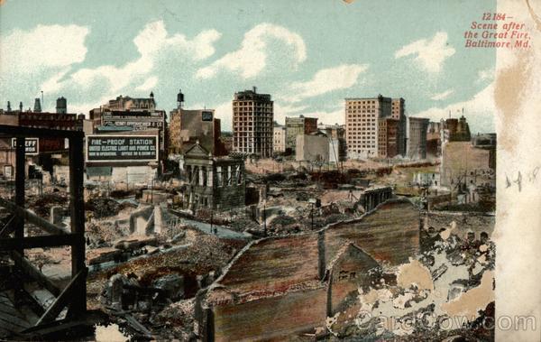 Scene after the Great Fire Baltimore Maryland