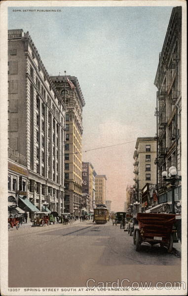 Spring Street South at 4th, Los Angeles, Cal California