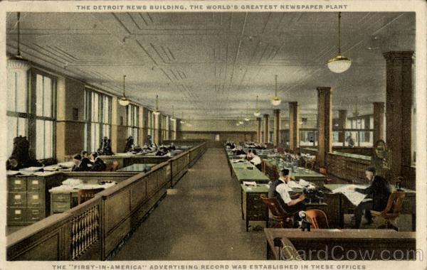 The Detroit News Building, The World's Greatest Newspaper Plant Michigan