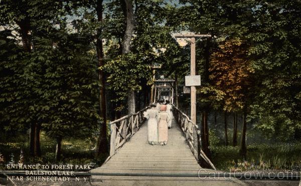 Entrance to Forest Park , Ballston Lake Schenectady New York