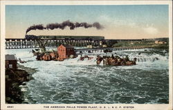 The American Falls Power Plant, O.S.L. & U.P. System Postcard