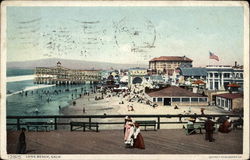 Beach and promenade Long Beach, CA Postcard Postcard