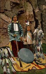 Native Americans in Traditional Dress Postcard