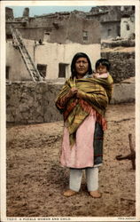 A Pueblo Woman and Child Postcard