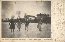 Winter on Manhattan Lake, near I.C. Depot Postcard