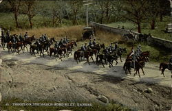 Troops On The March Postcard