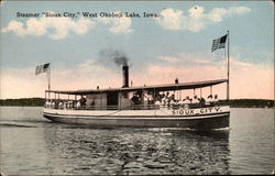 Steamer "Sioux City," West Okoboji Lake Iowa Postcard Postcard