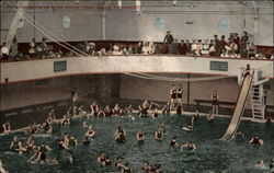 Interior of Bath House Long Beach, CA Postcard Postcard