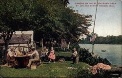 Camping on the St. Joe River St. Joseph, MI Postcard Postcard
