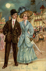 A Greeting from Coney Island Postcard