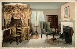 New England bedroom (1800), Museum of the Essex Insititute Postcard