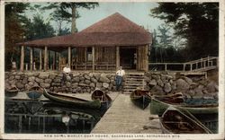 New Hotel Morley Boat House, Sacandaga Lake, Adirondack Mts New York Postcard Postcard