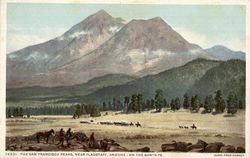 The San Francisco Peaks On The Sante Fe Flagstaff, AZ Postcard Postcard