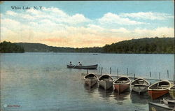 Canoes White Lake, NY Postcard Postcard