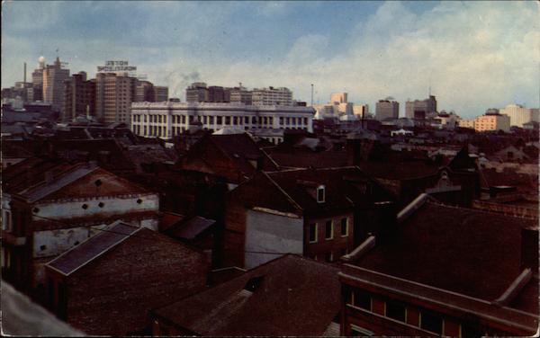 The Old City in the foreground and the New City in the background New Orleans Louisiana