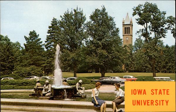 Fountain and Campanile Ames Iowa