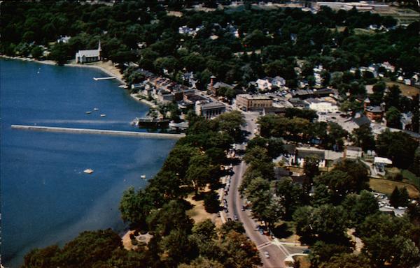 Business section and lake front of Skaneateles, N.Y New York