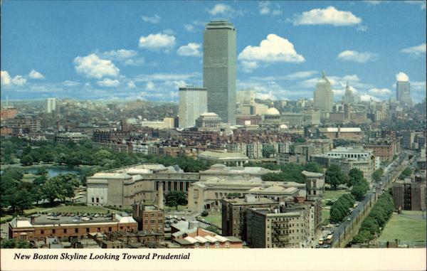 New Boston Skyline Looking Toward Prudential Massachusetts