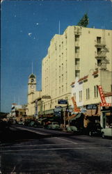 View of Business District Santa Cruz, CA Postcard Postcard