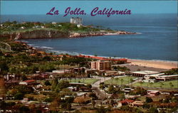 View of La Jolla beach and point California Postcard Postcard