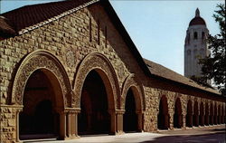 Memorial Arch on Inner Quadrangle, Stanford University, with Hoover Tower in background Postcard