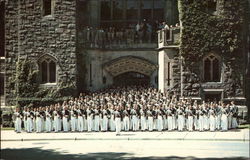 Cadets in front of Washington Hall Postcard