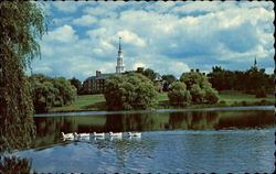 Across Johnson Pond at Colby College Waterville, ME Postcard Postcard
