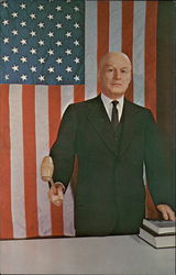 Wax figure of Sam Rayburn Postcard