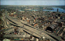 Panoramic view of the new Boston Arterial Highway Postcard