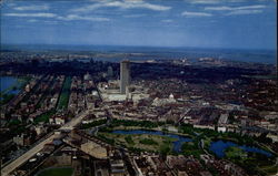 Spectacular Air View toward Downtown Boston Postcard