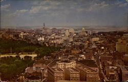 Boston Skyline and Harbor from John Hancock Building Postcard