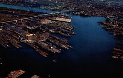 Aerial view of Boston Harbor Postcard