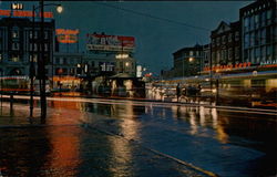 Harvard Square District at Night Cambridge, MA Postcard Postcard