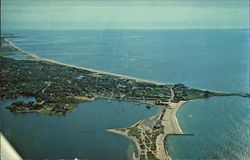 Arial View: Weekapaug, Watch Hill and Napatree Point Misquamicut, RI B. L. Gordon Postcard Postcard