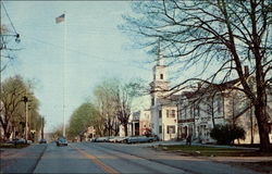 Main Street Newtown, CT Postcard Postcard