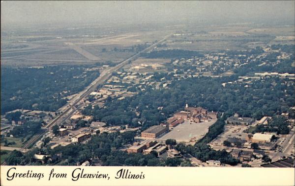 Aerial view of Glenview Illinois