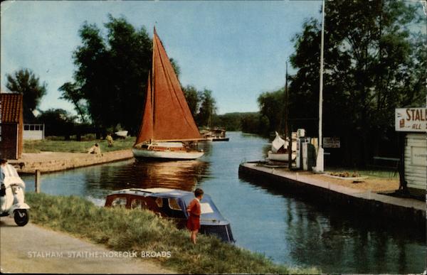 Stalham Staithe, Norfolk Broads England, UK