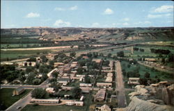 Looking Down on Historic Medora Postcard