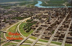 Aerial view of Omaha Postcard